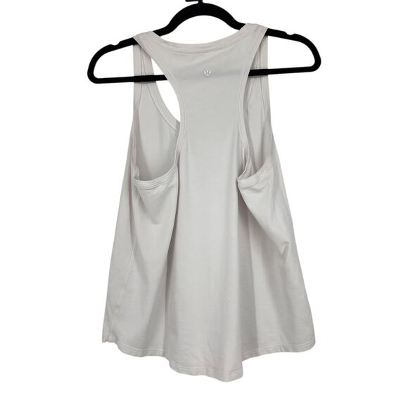 2PC Lot Lululemon Heathered Gray & White Jersey Racerback Love Tank Tops Size 8 - Picture 7 of 7